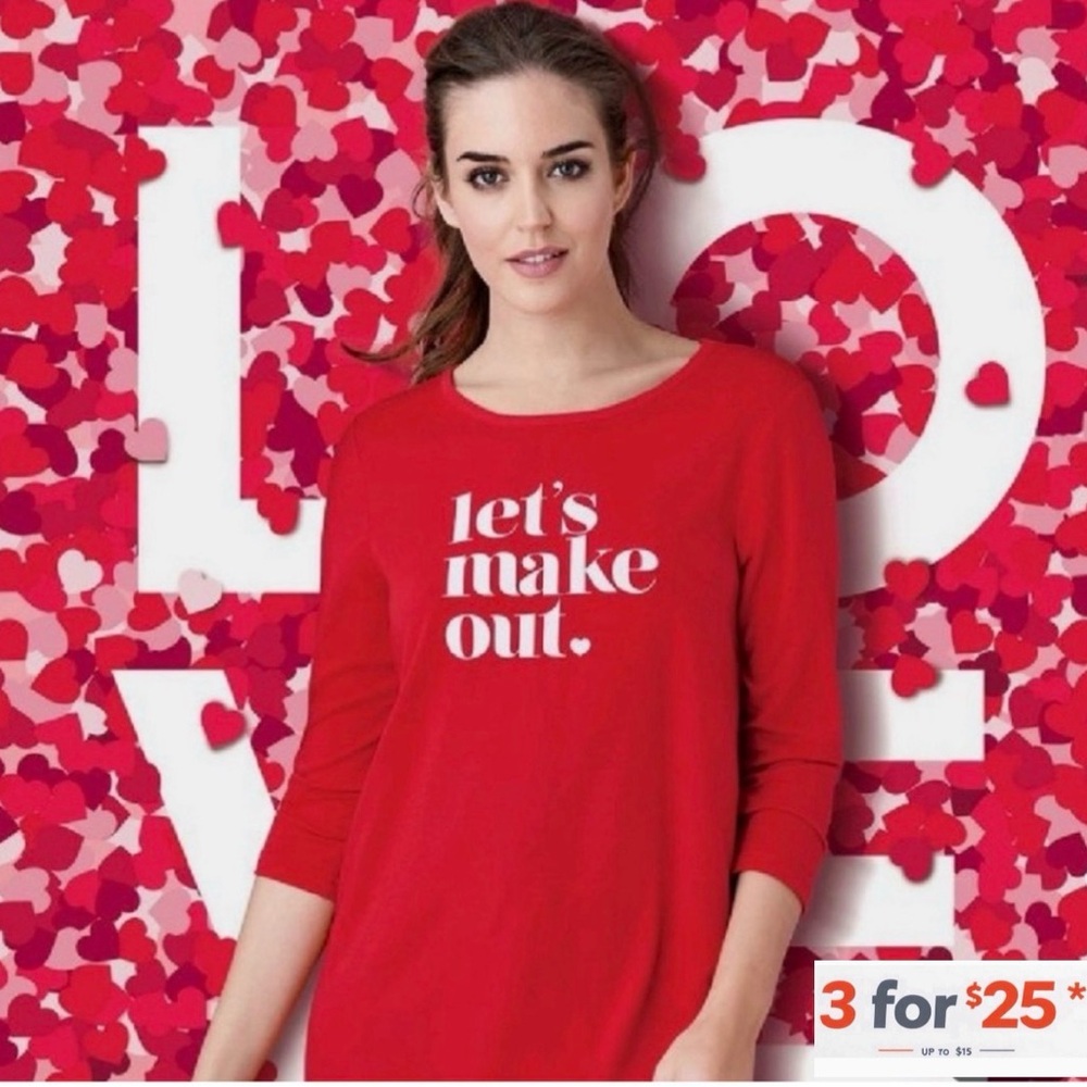 Avon Red this make out night gown shirt XL